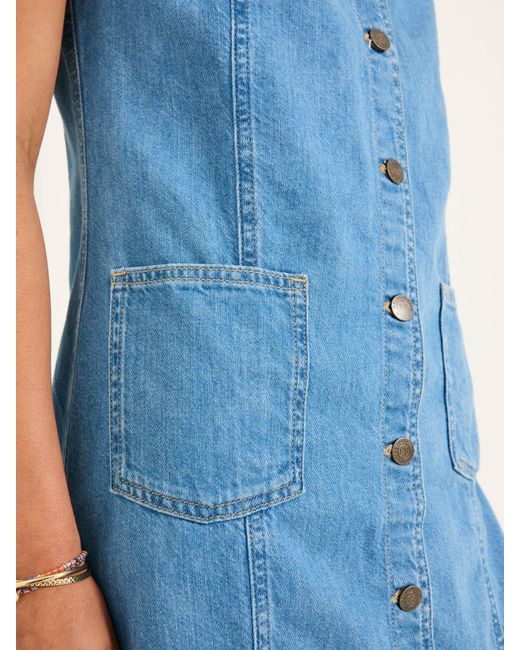 FatFace Blue Fatface Denim 100% Cotton Shift Dress