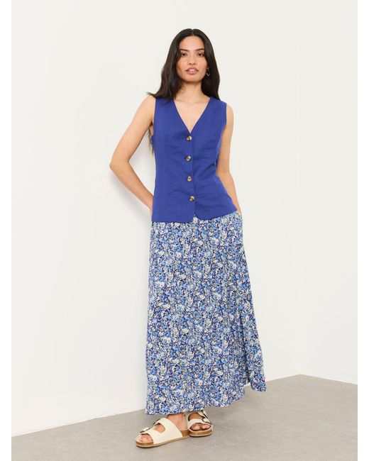 FatFace Blue Fatface Sadie Midi Skirt