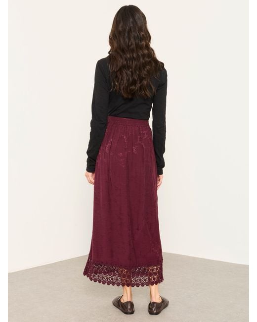 FatFace Red Fatface Sophie Regular Jacquard Midaxi Skirt