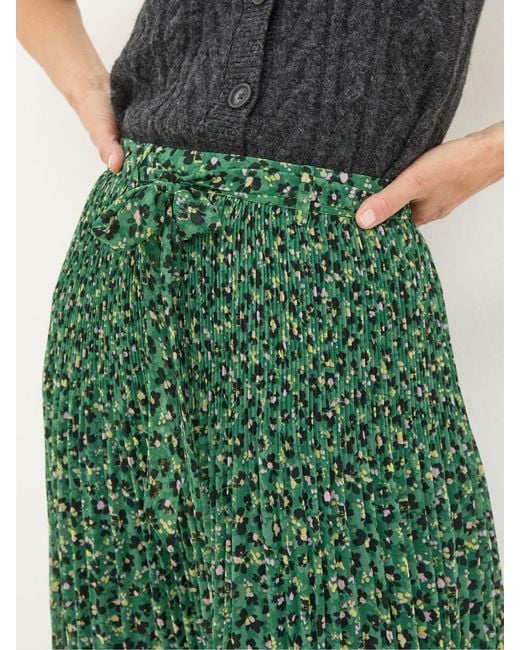 FatFace Green Fatface Kayleigh Floral Marks Pleated Skirt