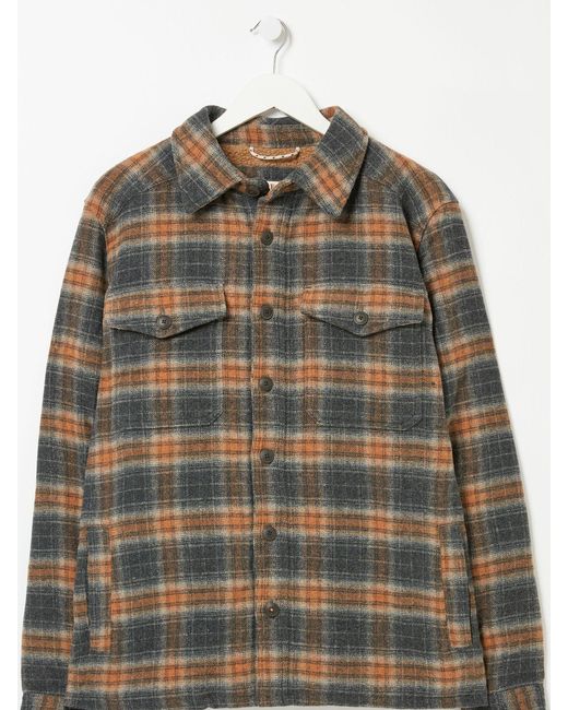 FatFace Gray Fatface Fjord Check Overshirt for men