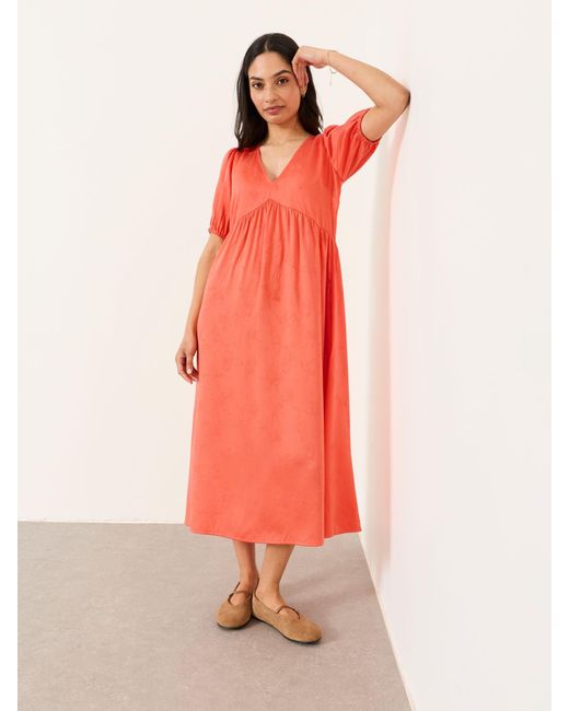 FatFace Fatface Remi Textured Jaquard Midi Dress