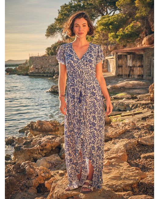 FatFace Brown Fatface Erin Beachwear Wrap Dress