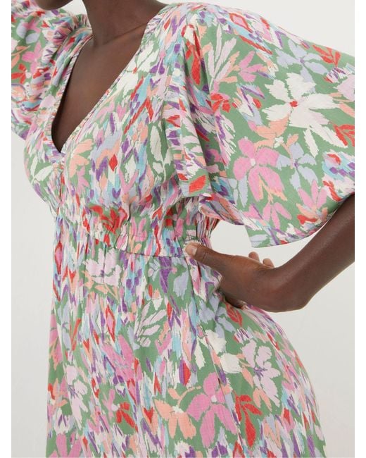 FatFace Green Fatface Grace Expressive Floral Midi Dress