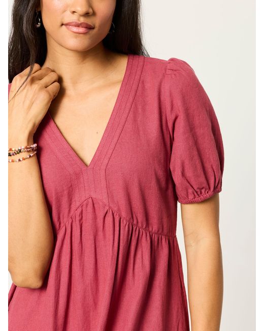 FatFace Red Fatface Remi Regular Linen Dress