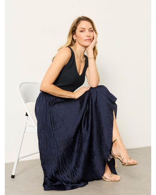 FatFace Blue Fatface Coco Pleated Midi Skirt
