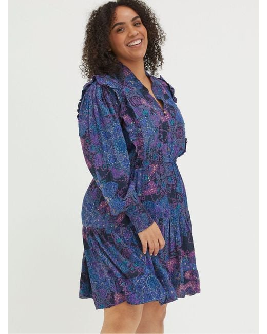 FatFace Blue Fatface Darcey Mosaic Geo Dress