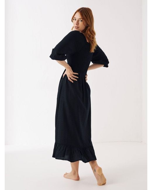 FatFace Blue Fatface Adele Midi Dress With Linen
