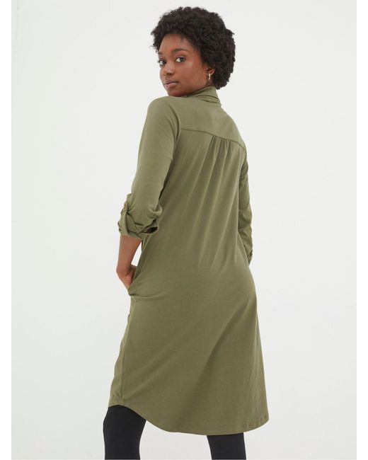 FatFace Green Fatface Jersey Shirt Tunic Dress