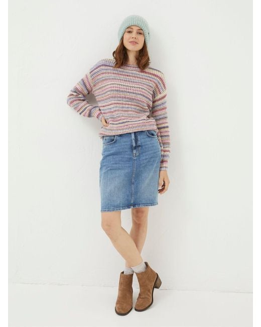 FatFace Blue Fatface Hattie Denim Skirt