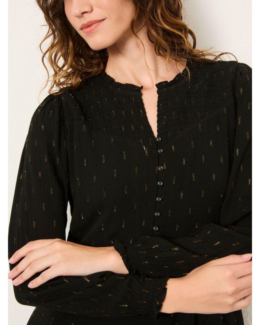 FatFace Natural Fatface Jesse Petite Metallic Mini Dress