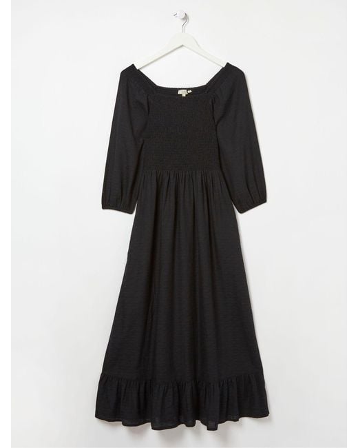 FatFace Blue Fatface Adele Midi Dress With Linen