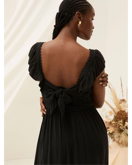 FatFace Natural Fatface Hibiscus Lace Midi Dress