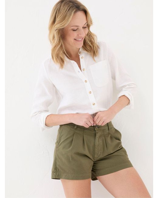 FatFace White Fatface Tia Twill Shorts