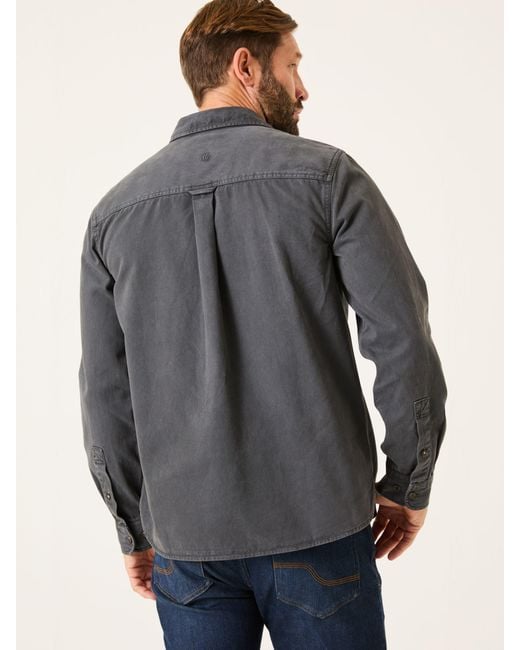 FatFace Gray Fatface Filey Long Sleeve Plain Shirt for men