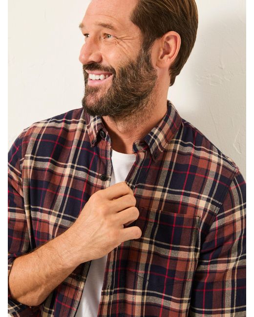 FatFace Blue Fatface Alford Long Sleeve Check Shirt for men