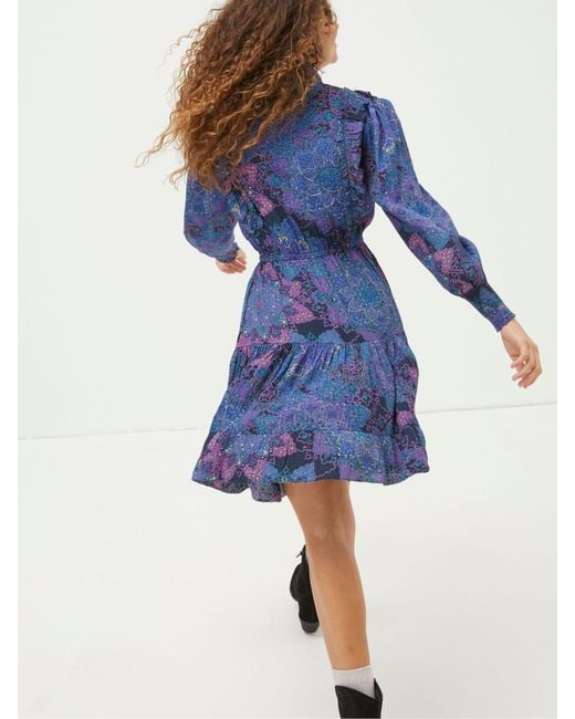 FatFace Blue Fatface Darcey Mosaic Geo Dress