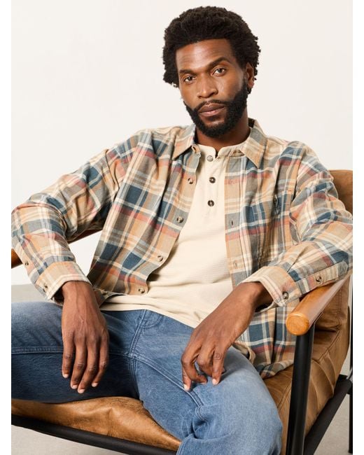 FatFace Natural Fatface Vassa Long Sleeve Relaxed Fit Check Shirt for men