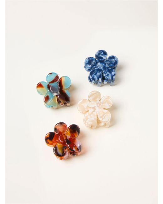 FatFace Blue Fatface 4 Pack Mini Flower Clips
