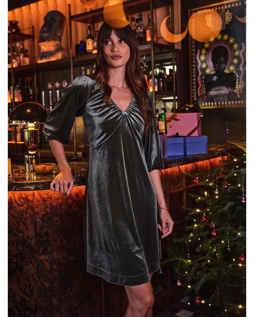 FatFace Black Fatface Gracie Velvet Dress
