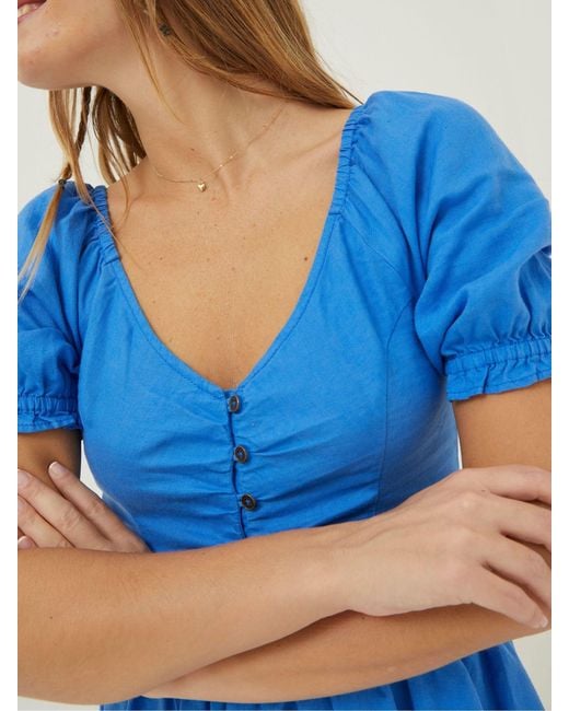 FatFace Blue Fatface Aideen Linen Dress