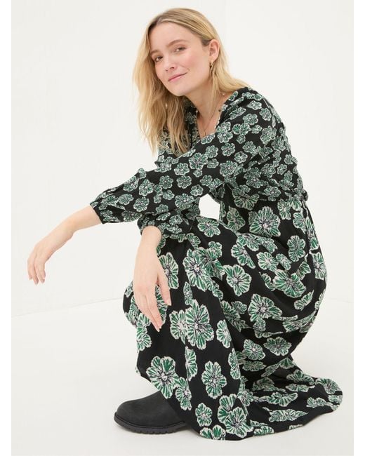 FatFace Green Fatface Noelle Spaced Floral Midi Dress