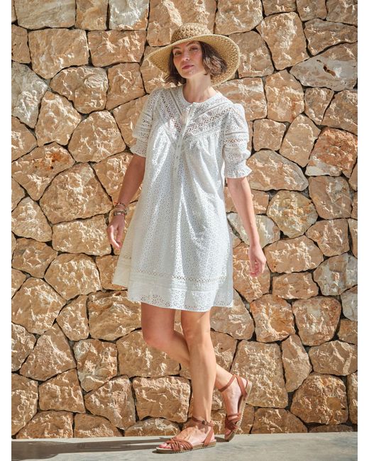 FatFace Brown Fatface Brody Broderie Dress