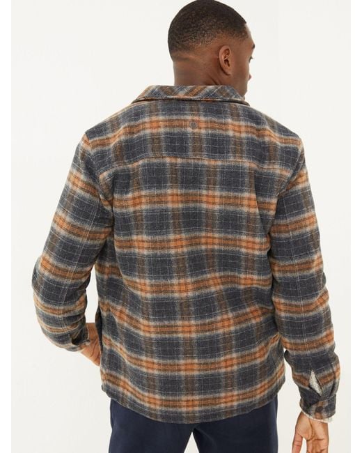FatFace Gray Fatface Fjord Check Overshirt for men