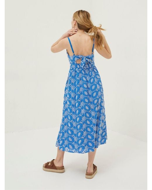 FatFace Blue Fatface Jayden Broderie Midi Dress