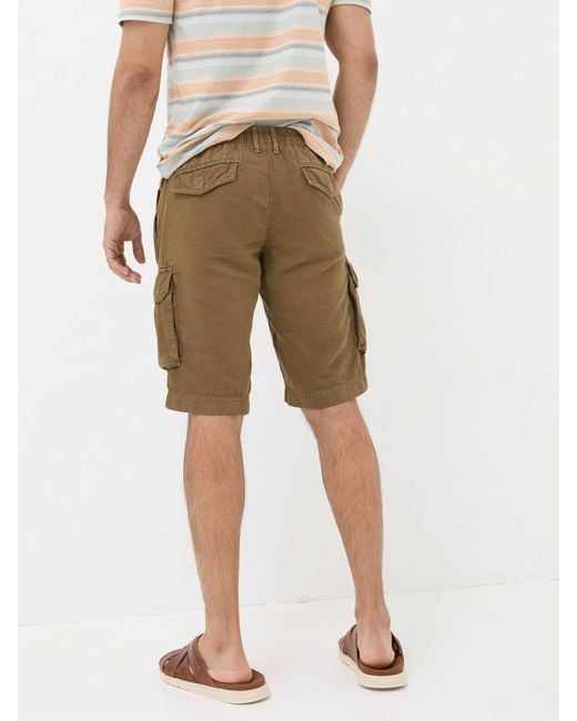 FatFace Natural Fatface Cotton Linen Cargo Shorts for men