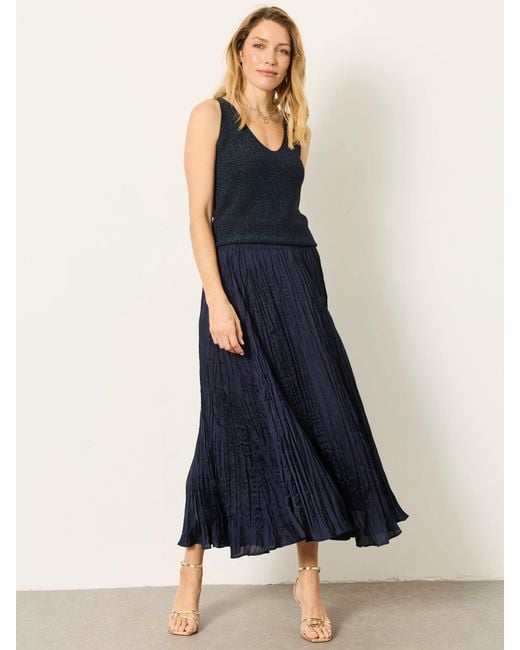 FatFace Blue Fatface Coco Pleated Midi Skirt