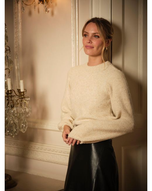 FatFace Natural Fatface Clemence Knitted Bow Back Jumper