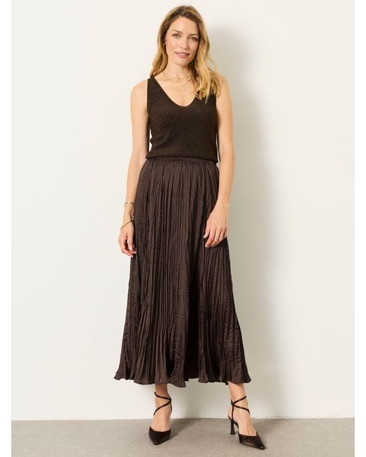 FatFace Brown Fatface Coco Pleated Midi Skirt