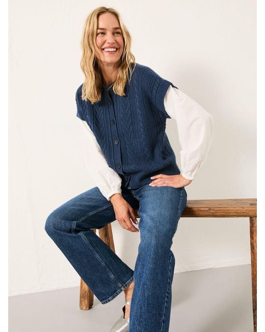 FatFace Blue Fatface Odette Button Front 2
