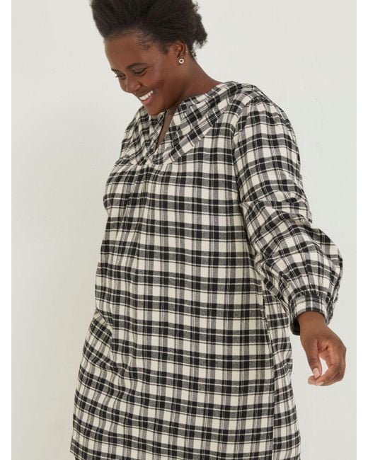 FatFace White Fatface Jessie Check Shift Dress