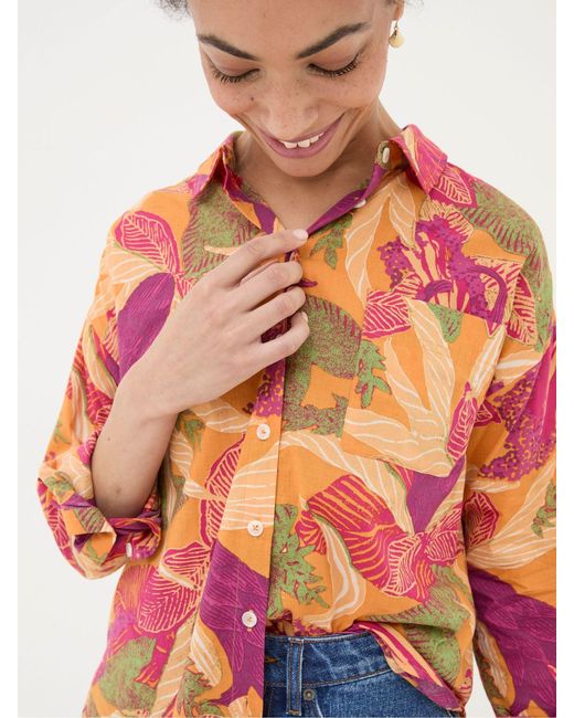FatFace Red Fatface Carolin Tropical Floral Shirt