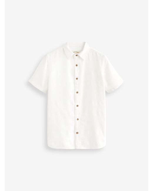 FatFace White Fatface Dimson Textured Shirt for men