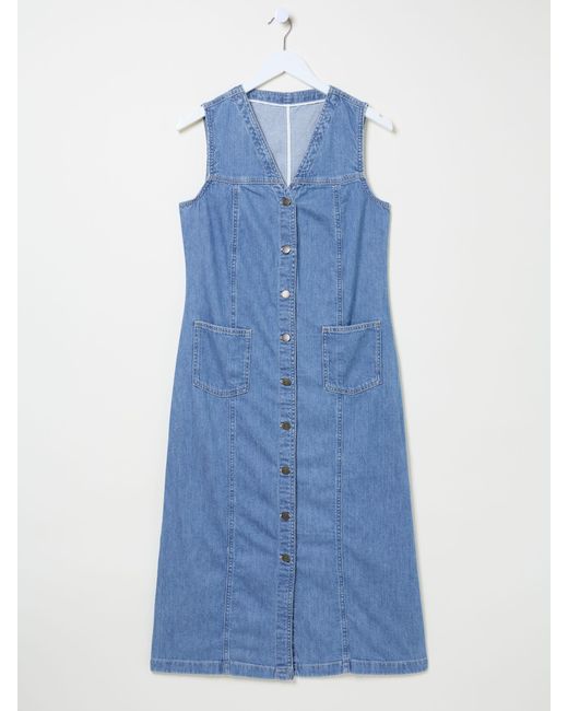 FatFace Blue Fatface Denim 100% Cotton Shift Dress