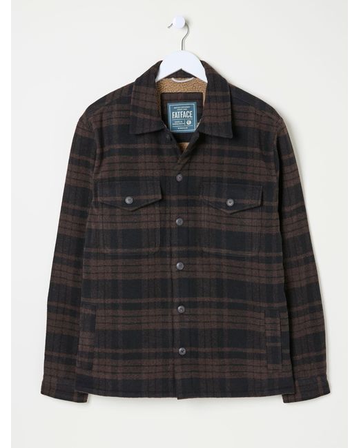 FatFace Gray Fatface Fjord Check Overshirt for men