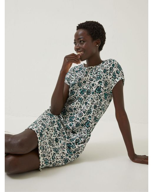 FatFace Natural Fatface Iris Sketched Jersey Dress