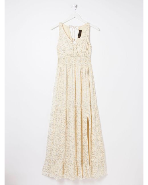 FatFace Natural Fatface Ivy Foil Maxi Dress