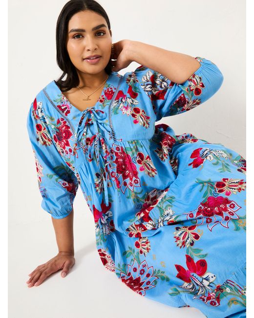 FatFace Blue Fatface Frankie 100% Cotton Maxi Dress