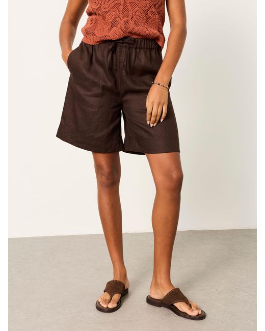 FatFace Brown Fatface Amberly 100% Linen Shorts