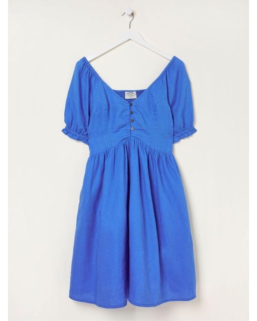 FatFace Blue Fatface Aideen Linen Dress