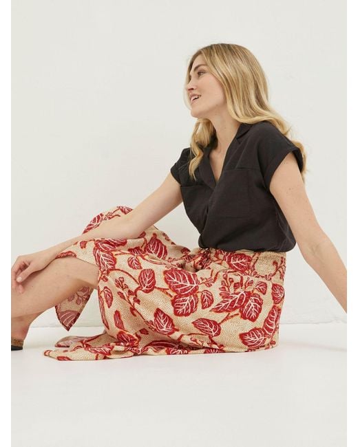 FatFace White Fatface Sascha Vine Floral Midi Skirt