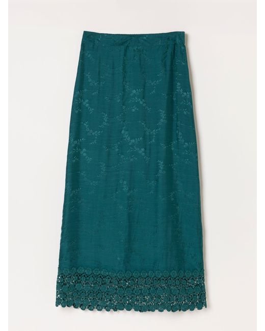 FatFace Green Fatface Sophie Regular Jacquard Midaxi Skirt