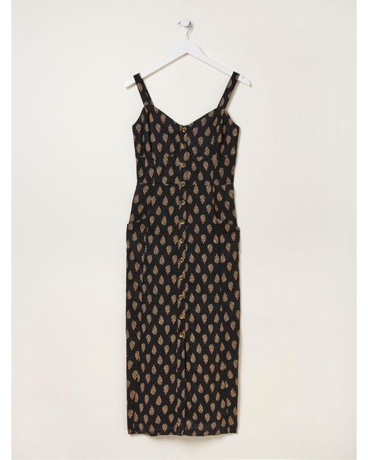 FatFace White Fatface Woodblock Corey Linen Dress