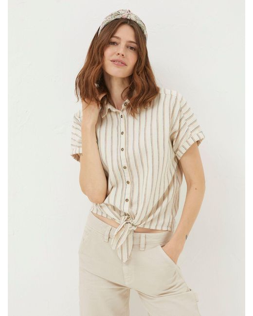 FatFace Natural Fatface Cali Linen Blend Shirt