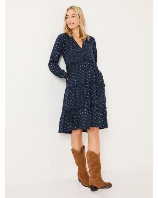 FatFace Blue Fatface Ivana Jersey 100% Cotton Dress