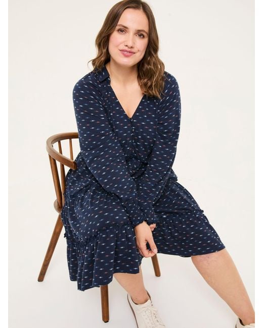 FatFace Blue Fatface Ivana Jersey 100% Cotton Dress